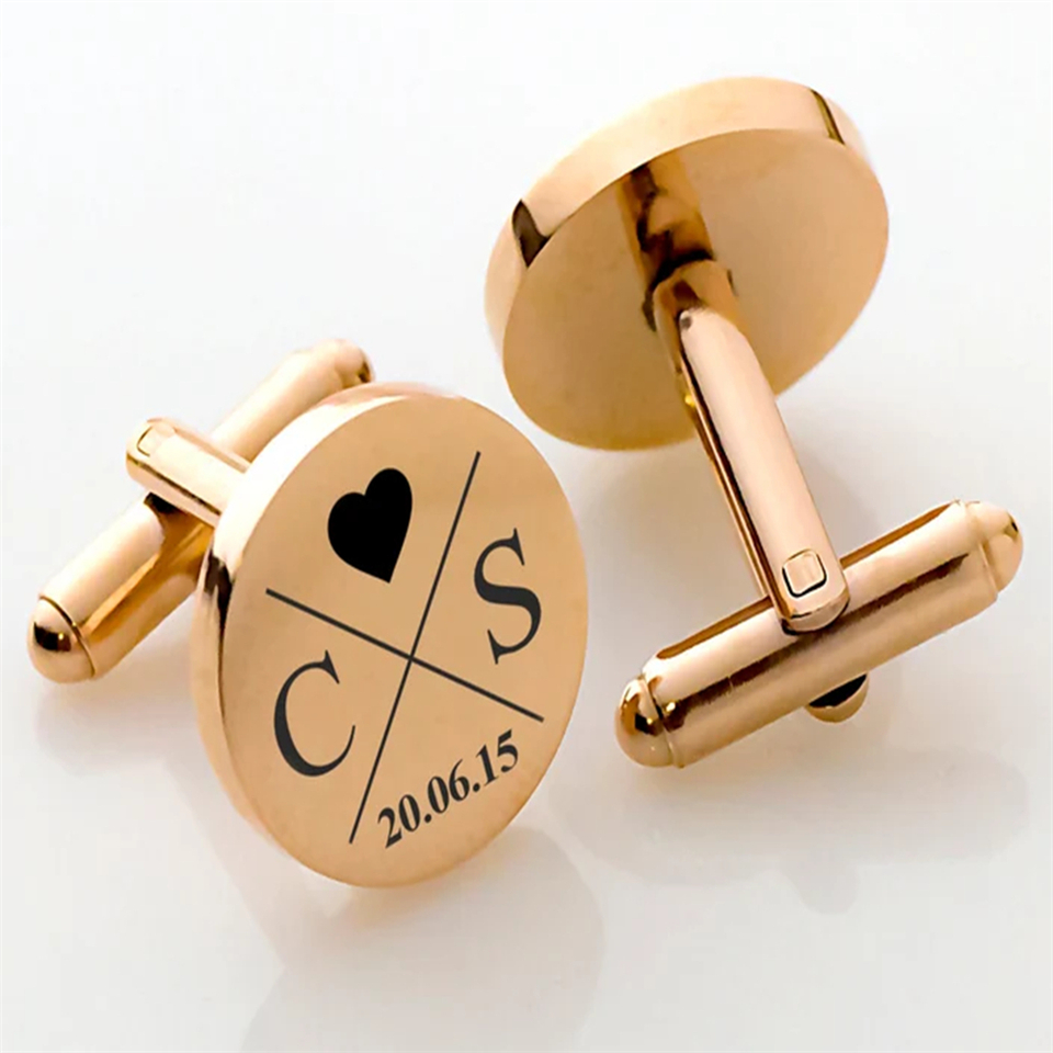 Cufflinks Men Stainless Steel Luxury - Luxury Personalized Engraved Initial Letter Cufflinks
