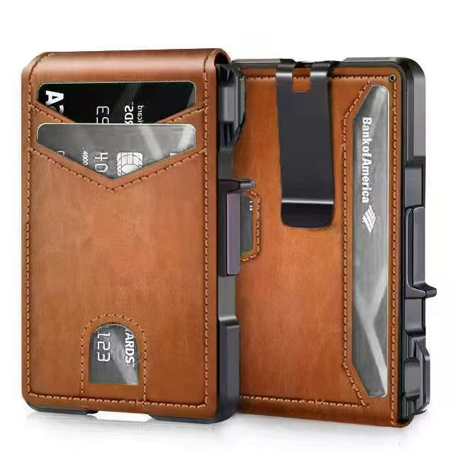 Money Clip Minimalist Rfid Blocking - Slim Men's Wallet RFID Blocking Front