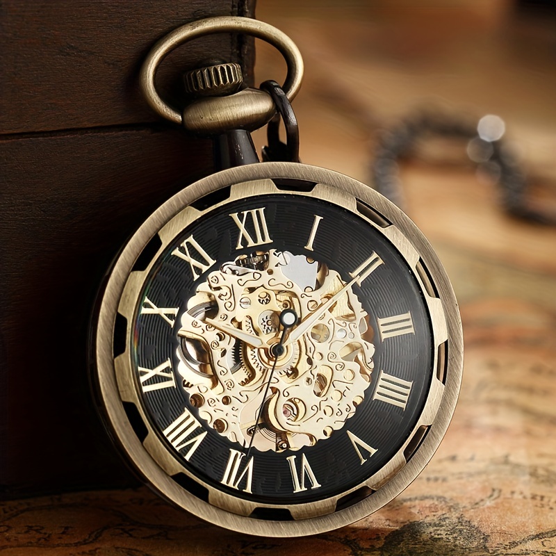 Pocket Watch Mechanical Skeleton Vintage - Vintage Watch Necklace Steampunk Skeleton Mechanical