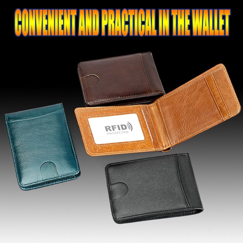 Money Clip Minimalist Rfid Blocking - Minimalist Men's Leather Slim Wallet ID