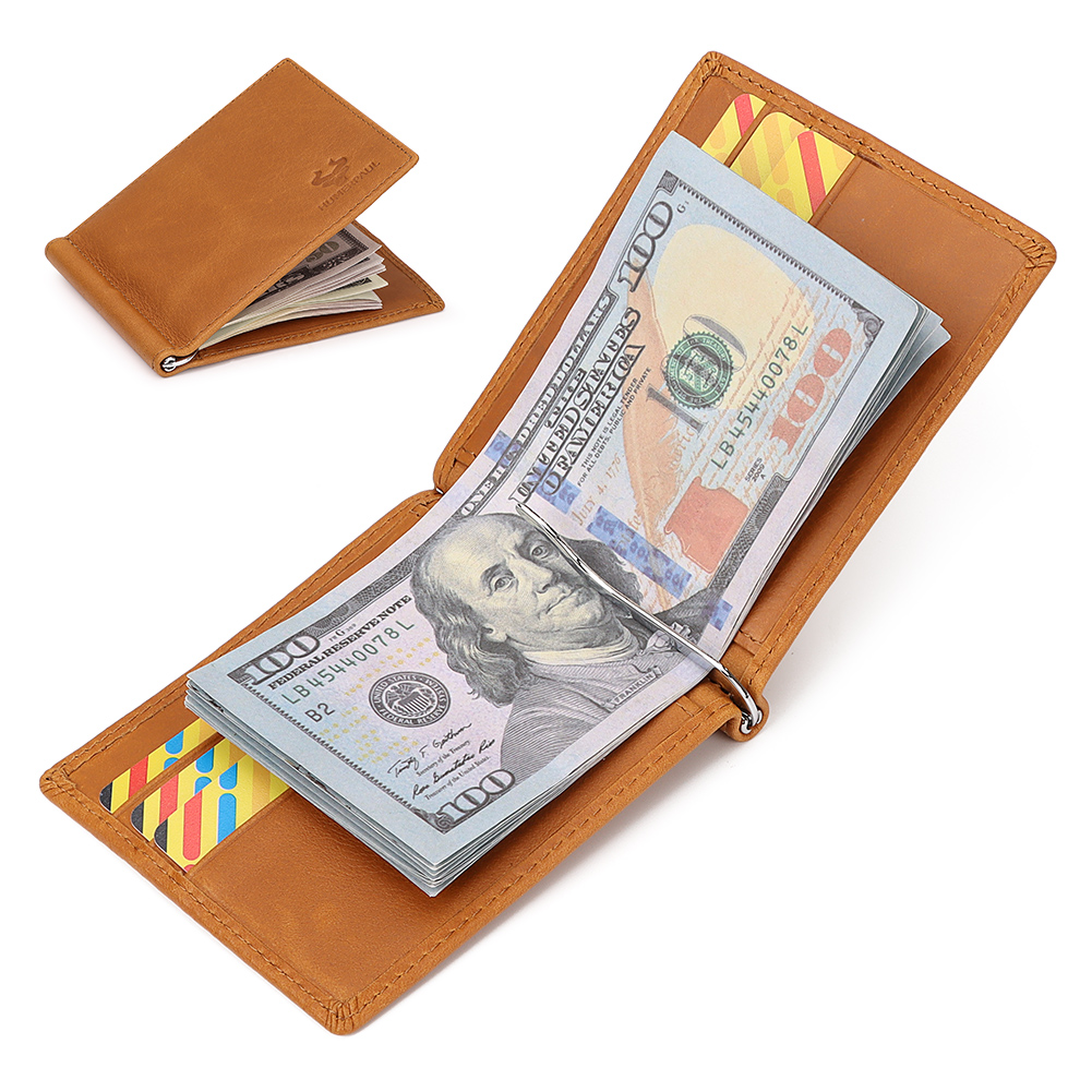 Money Clip Minimalist Rfid Blocking - Mens Slim Wallet with Money Clip