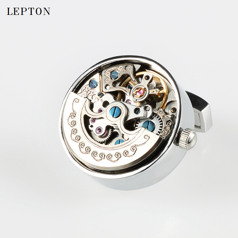 Cufflinks Men Stainless Steel Luxury - Low-key Luxury Functional Watch Movement Cufflinks
