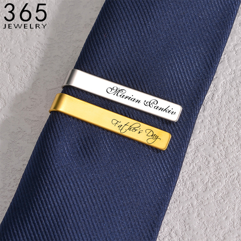 Stainless Steel Engraved Name  - Tie Clip Bar Set Stainless Steel ulasan dan harga