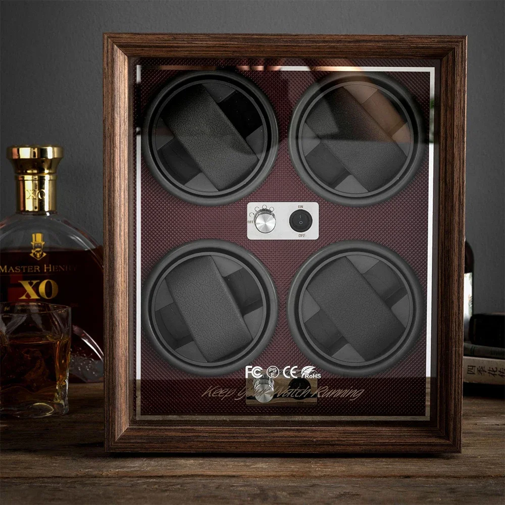 OEM RBYENOU 4 slot Silent Moto - Watch Winder 4 Watches Automatic Silent ulasan dan harga