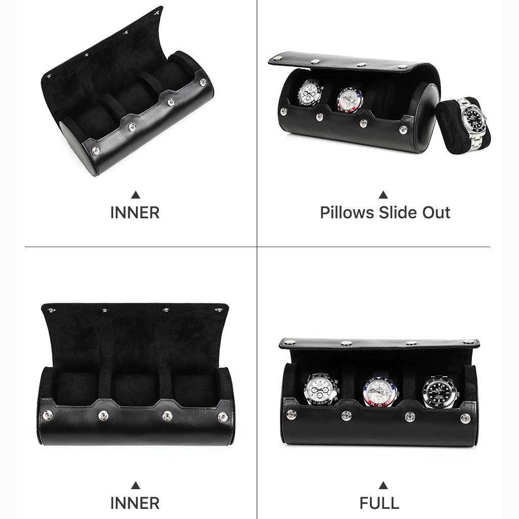 CONTACT'S FAMILY 1/2/3/4 Slots - Watch Travel Roll Case 3 Slots Leather ulasan dan harga