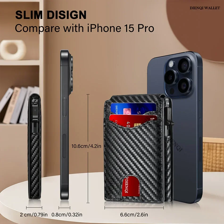 Mens Pop‑Up Money Clips Wallet - Money Clip Minimalist Rfid Blocking ulasan dan harga