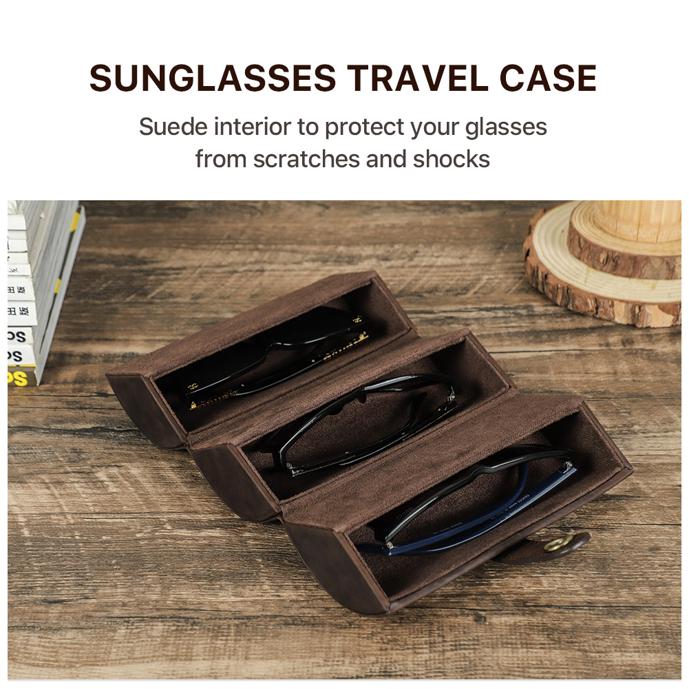 Vintage Luxury Genuine Leather - Watch Travel Roll Case 3 Slots Leather ulasan dan harga