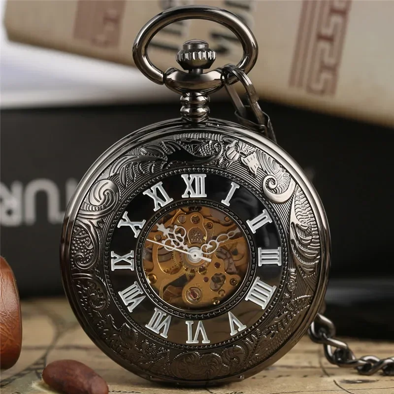 Antique Carved Roman Numeral P - Pocket Watch Mechanical Skeleton Vintage ulasan dan harga