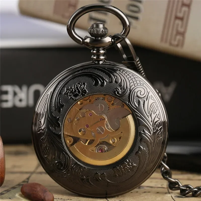 Antique Carved Roman Numeral P - Pocket Watch Mechanical Skeleton Vintage ulasan dan harga