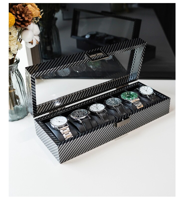 Carbon Fiber Watch Box 6/10/12 - Watch Display Storage Box Carbon Fiber ulasan dan harga