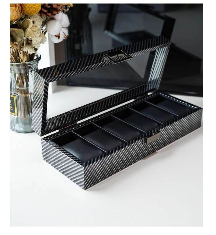 Carbon Fiber Watch Box 6/10/12 - Watch Display Storage Box Carbon Fiber ulasan dan harga