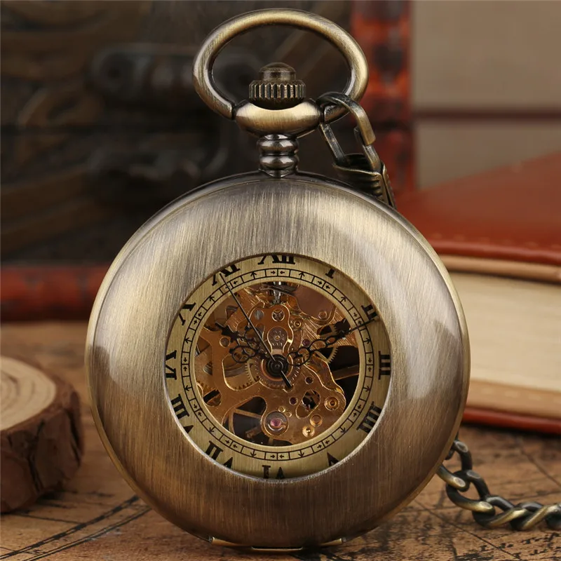 Vintage Skeleton Hand Winding  - Pocket Watch Mechanical Skeleton Vintage ulasan dan harga