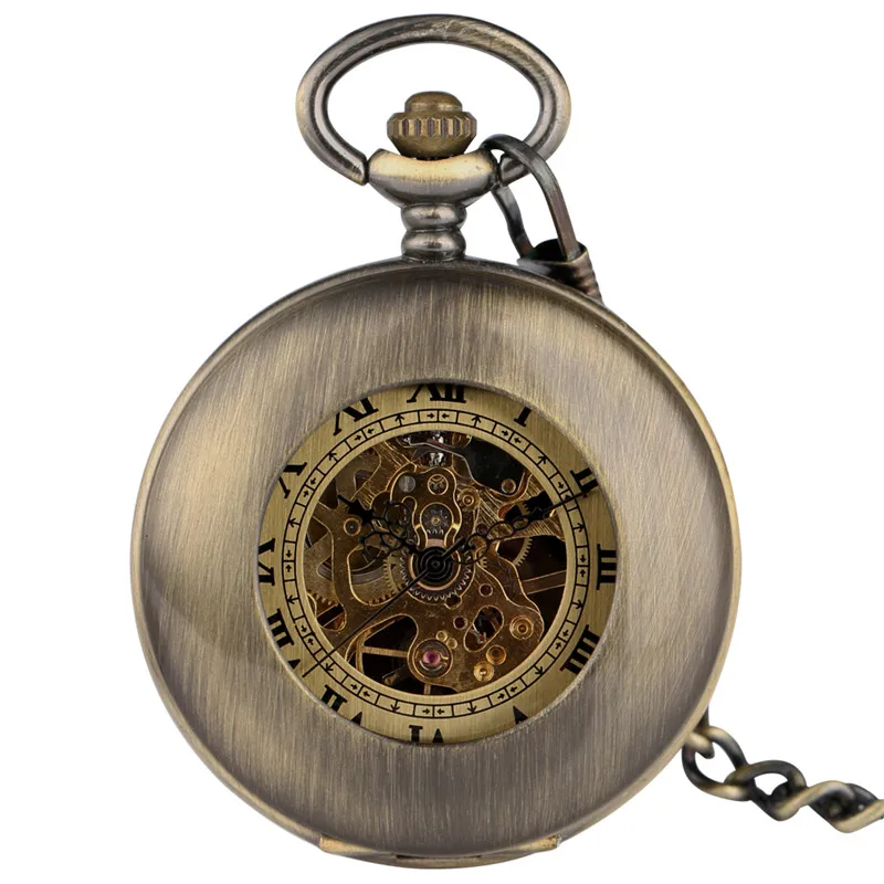Vintage Skeleton Hand Winding  - Pocket Watch Mechanical Skeleton Vintage ulasan dan harga