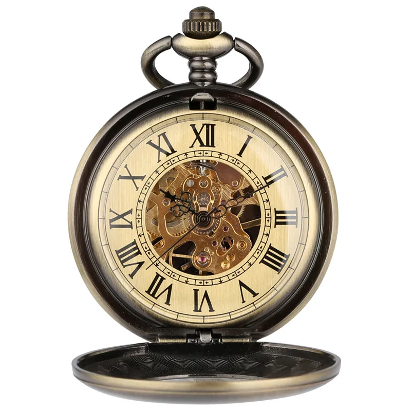 Vintage Skeleton Hand Winding  - Pocket Watch Mechanical Skeleton Vintage ulasan dan harga