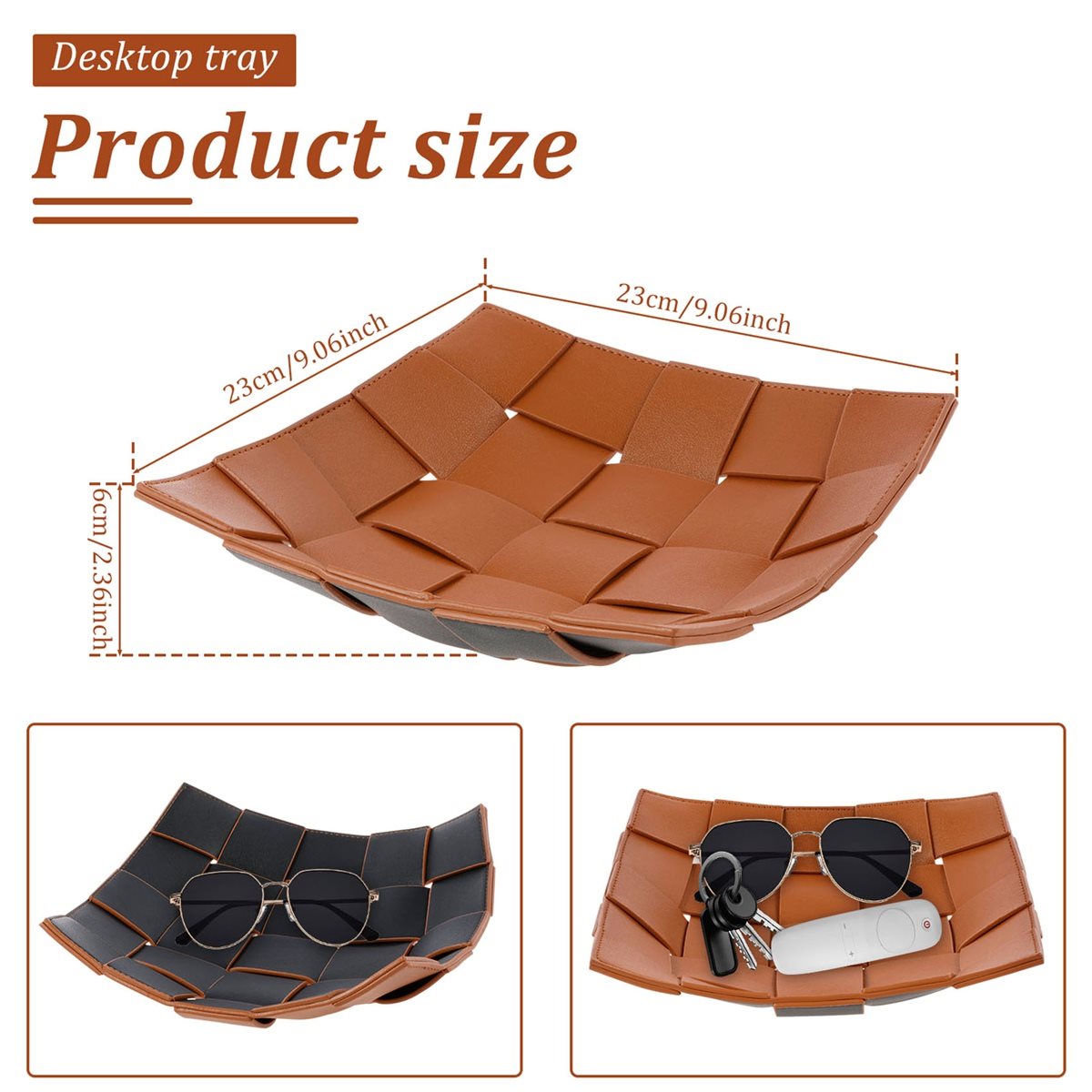 ABNH Valet PU Leather Key Hold - Valet Tray Nightstand Organizer Leather ulasan dan harga