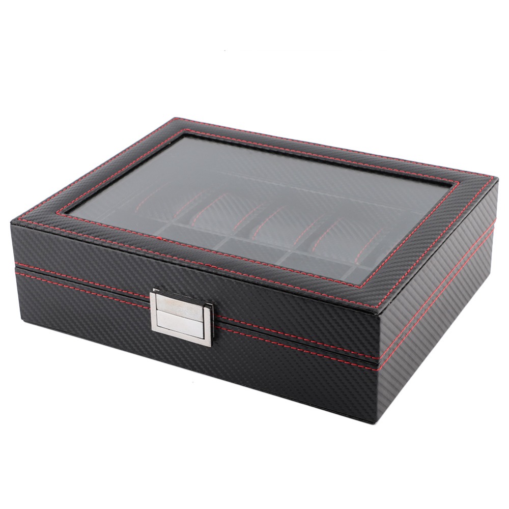 Carbon Fiber Texture Watch Box - Watch Display Storage Box Carbon Fiber ulasan dan harga