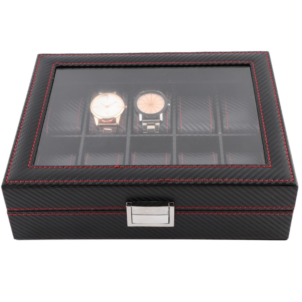 Carbon Fiber Texture Watch Box - Watch Display Storage Box Carbon Fiber ulasan dan harga