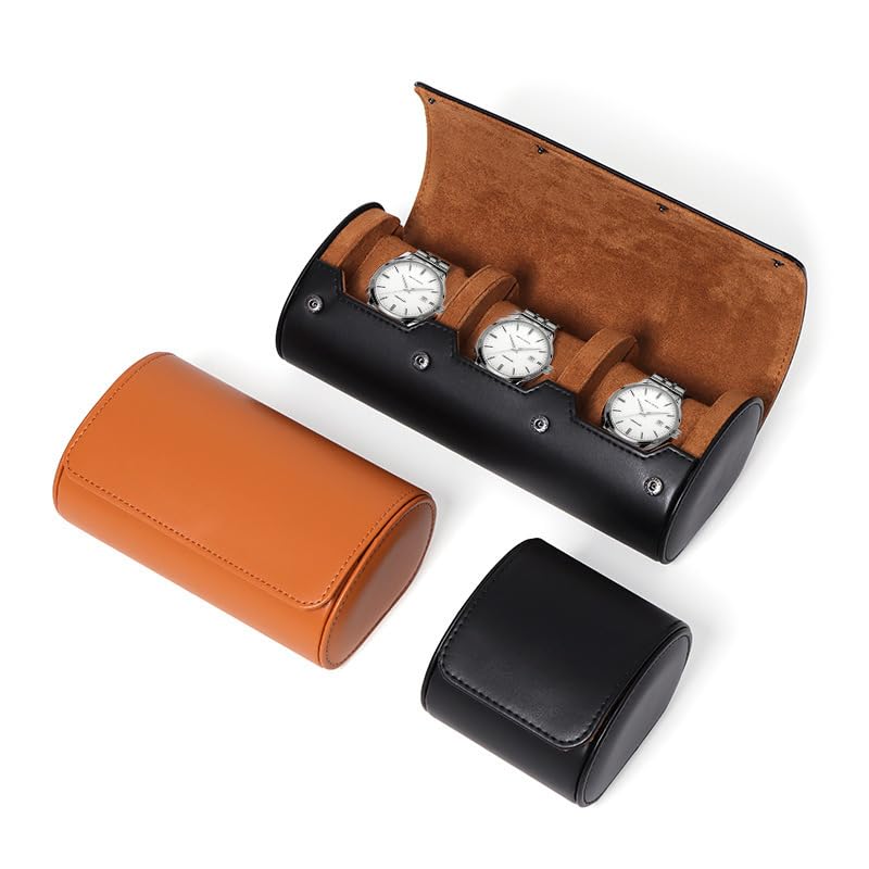 1 2 3 Slots Watch Travel Case  - Watch Travel Roll Case 3 Slots Leather ulasan dan harga