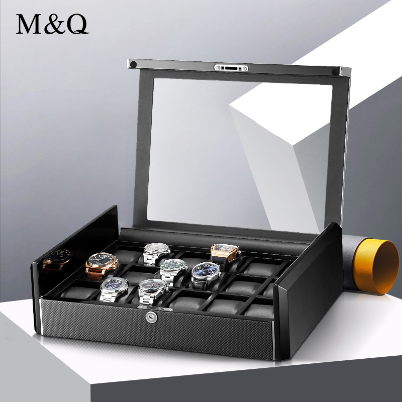M&Q Men Carbon Fiber Watch Sto - Watch Display Storage Box Carbon Fiber ulasan dan harga