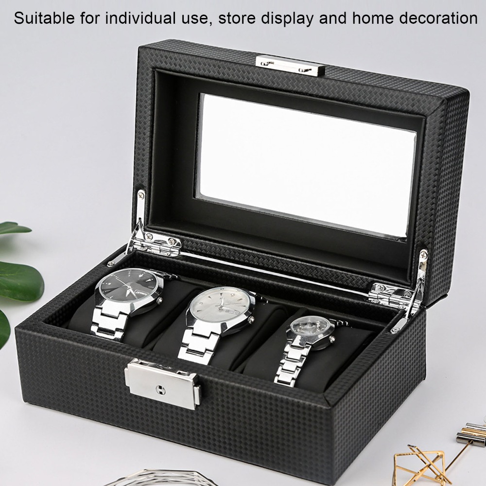 Protective Carbon Fiber Watch  - Watch Display Storage Box Carbon Fiber ulasan dan harga
