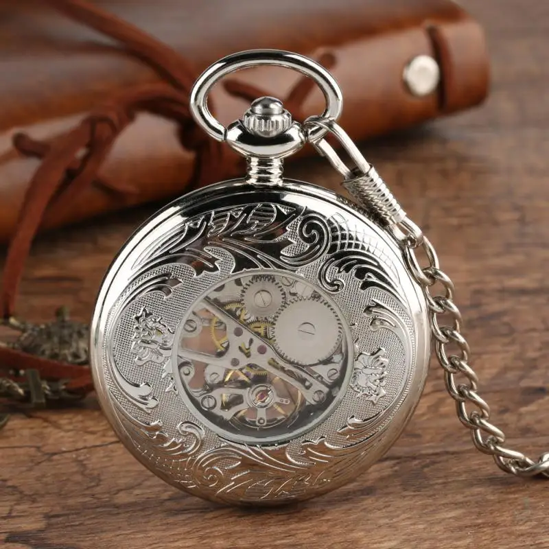 Vintage Hand Winding Mechanica - Pocket Watch Mechanical Skeleton Vintage ulasan dan harga