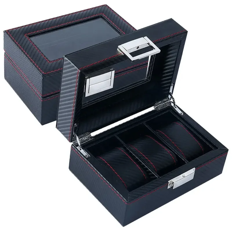 KSGM Fashion Style 5/6/10/12 P - Watch Display Storage Box Carbon Fiber ulasan dan harga