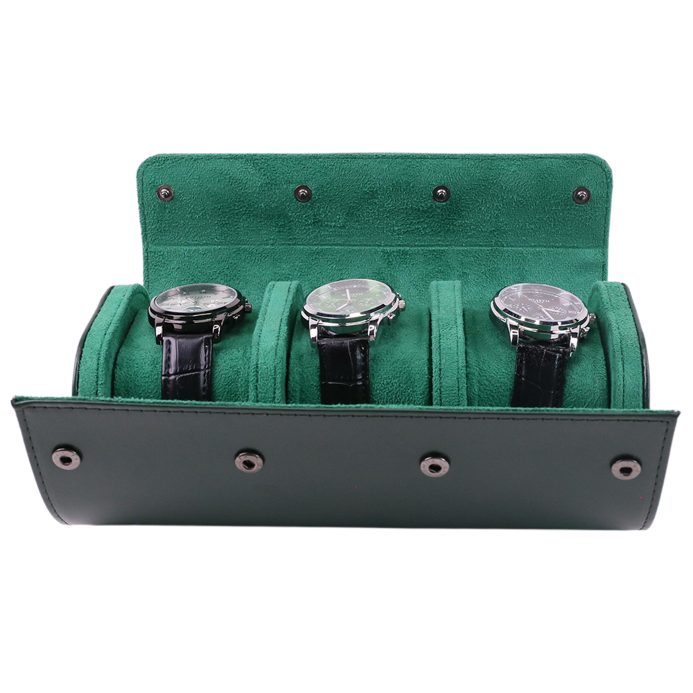 Luxury Portable 3 Slots PU Lea - Watch Travel Roll Case 3 Slots Leather ulasan dan harga