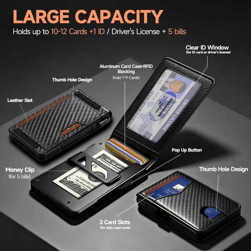 Men's Minimalist RFID Blocking - Money Clip Minimalist Rfid Blocking ulasan dan harga
