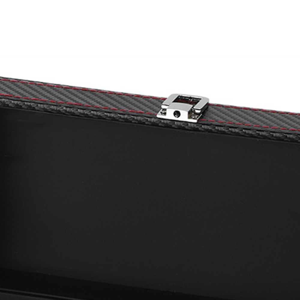 Portable Black Jewelry Organiz - Watch Display Storage Box Carbon Fiber ulasan dan harga
