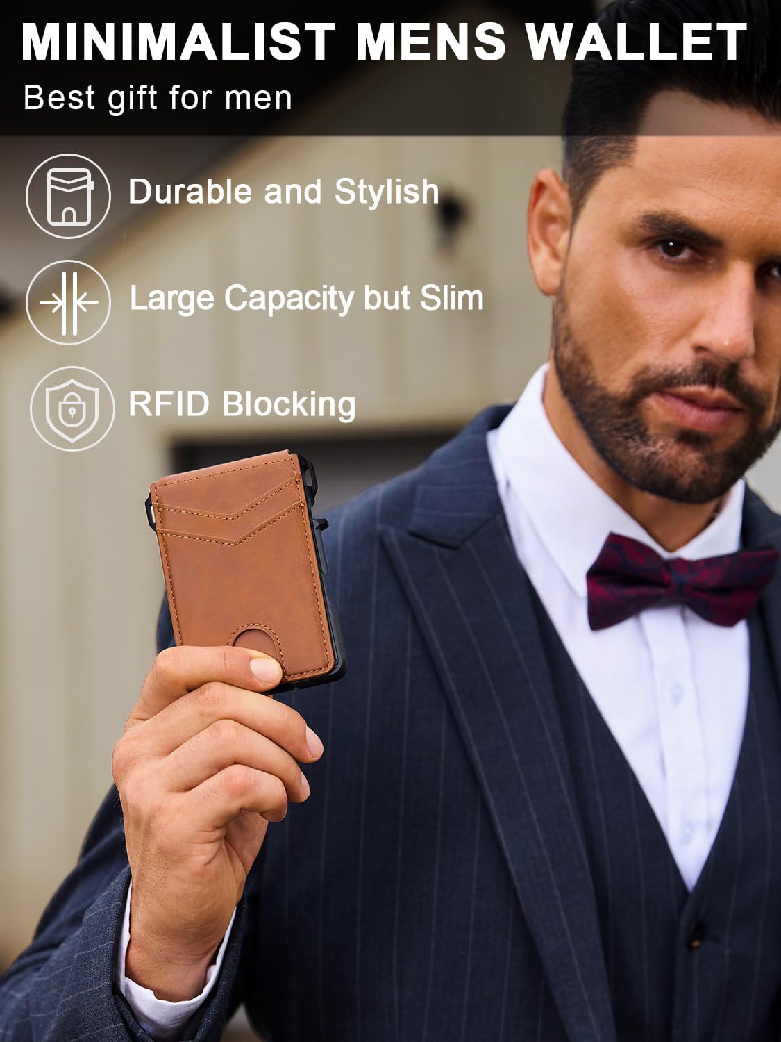 Slim Men's Wallet RFID Blockin - Money Clip Minimalist Rfid Blocking ulasan dan harga