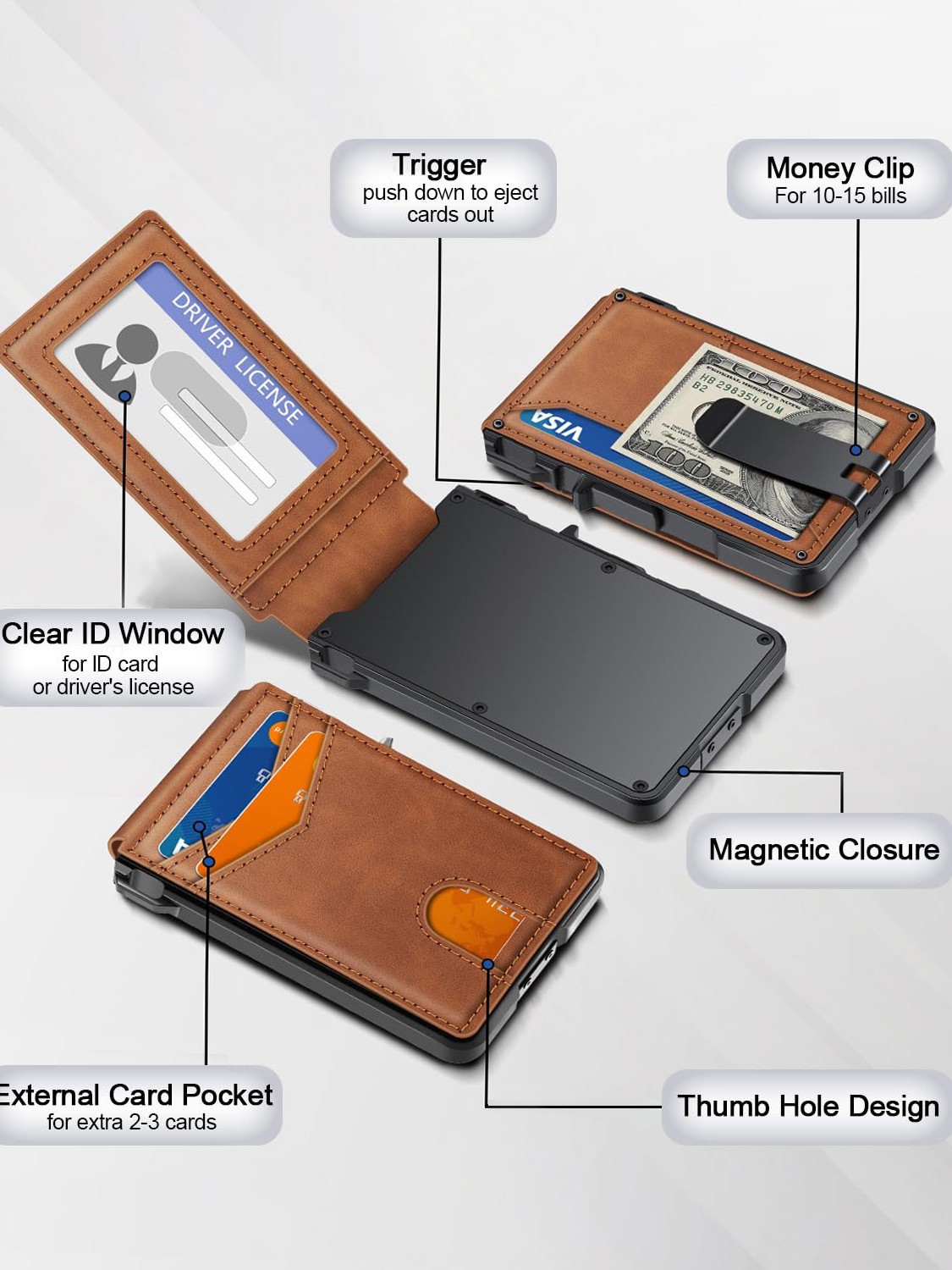 Slim Men's Wallet RFID Blockin - Money Clip Minimalist Rfid Blocking ulasan dan harga