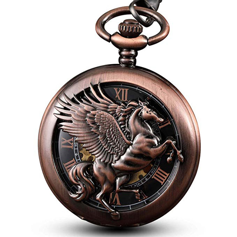 Vintage Fantasy Pegasus Horse  - Pocket Watch Mechanical Skeleton Vintage ulasan dan harga