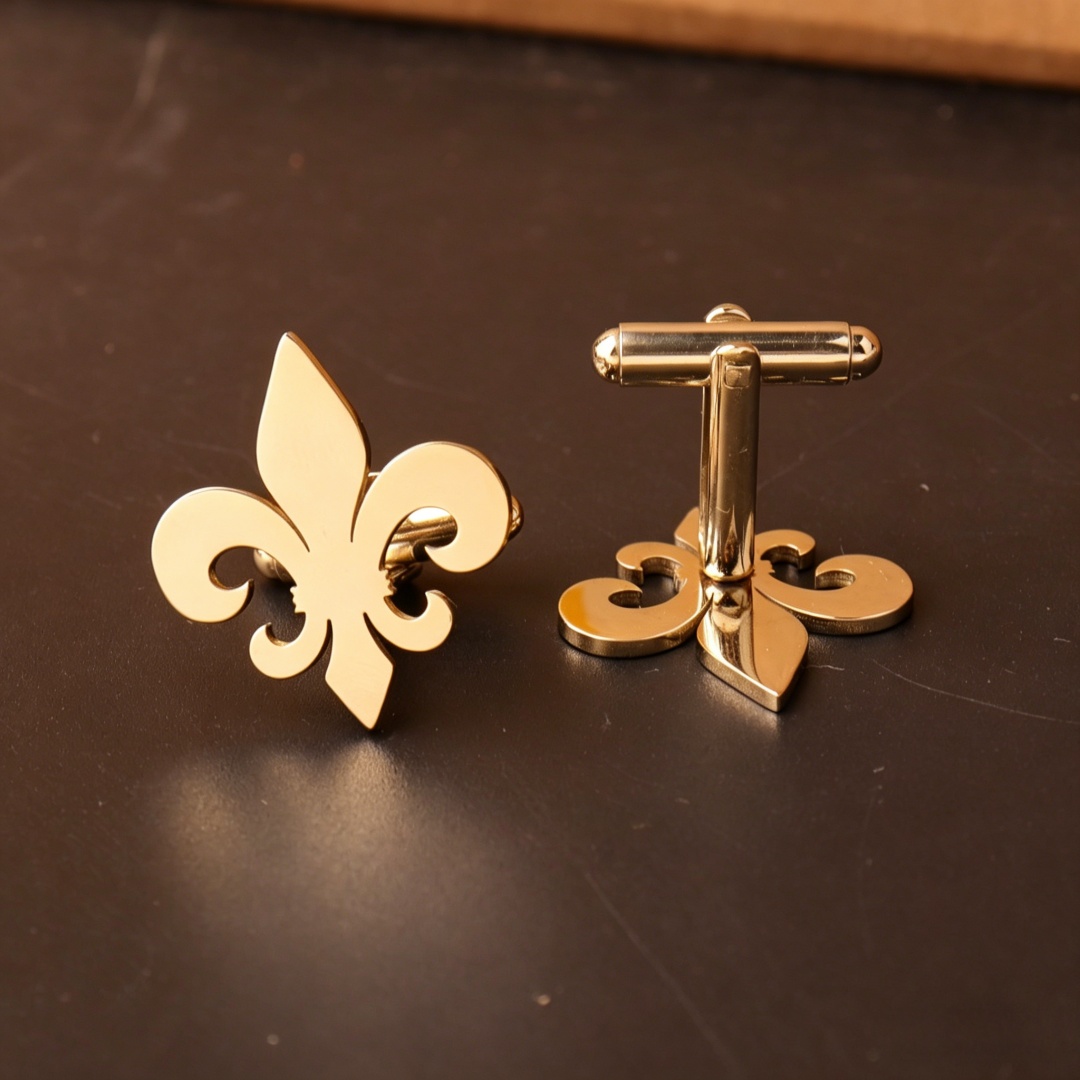 Luxury Gold Stainless Steel Fl - Cufflinks Men Stainless Steel Luxury ulasan dan harga