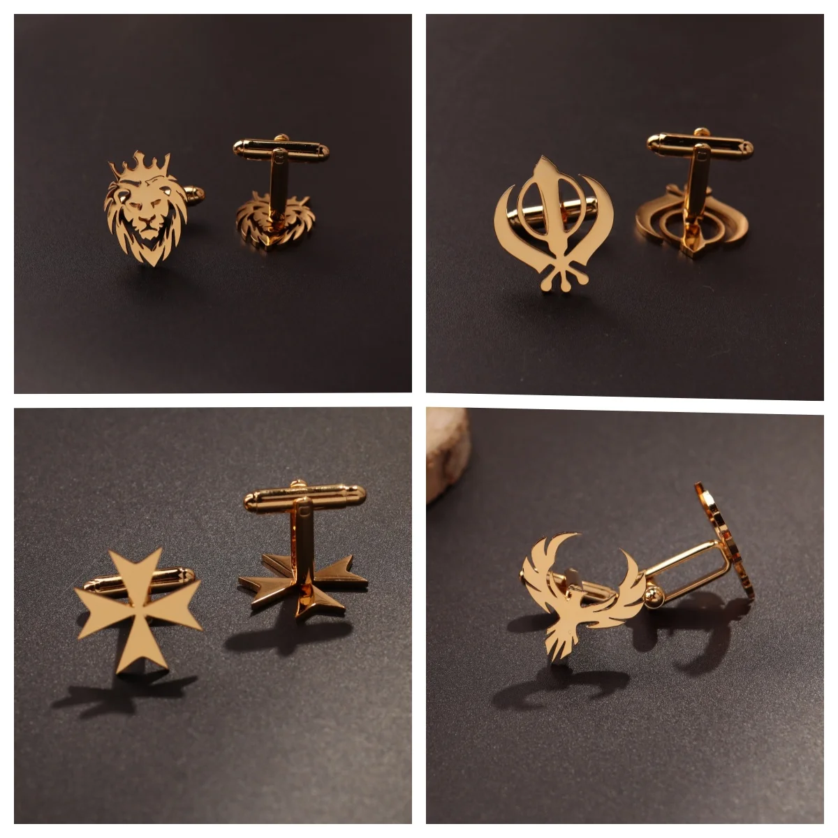 Luxury Gold Stainless Steel Fl - Cufflinks Men Stainless Steel Luxury ulasan dan harga