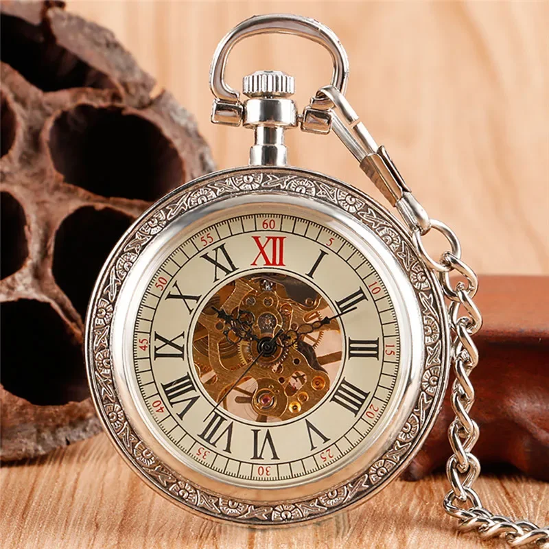 Vintage Men Women Skeleton Han - Pocket Watch Mechanical Skeleton Vintage ulasan dan harga