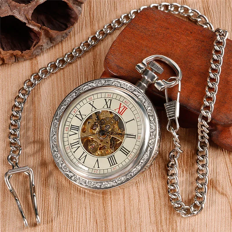 Vintage Men Women Skeleton Han - Pocket Watch Mechanical Skeleton Vintage ulasan dan harga