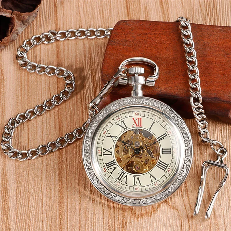 Vintage Men Women Skeleton Han - Pocket Watch Mechanical Skeleton Vintage ulasan dan harga