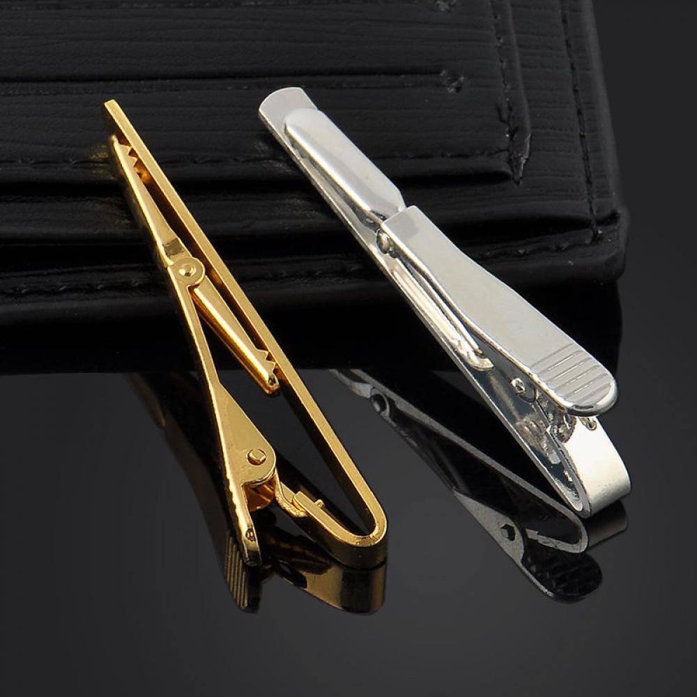 New Men Metal Silver Gold Simp - Tie Clip Bar Set Stainless Steel ulasan dan harga