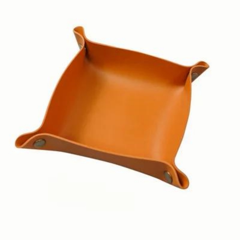 1/2PCS 25x25CM Valet Tray Fold - Valet Tray Nightstand Organizer Leather ulasan dan harga