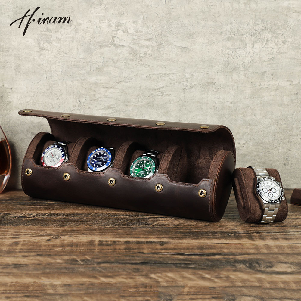 Vintage Genuine Leather 1/2/3/ - Watch Travel Roll Case 3 Slots Leather ulasan dan harga