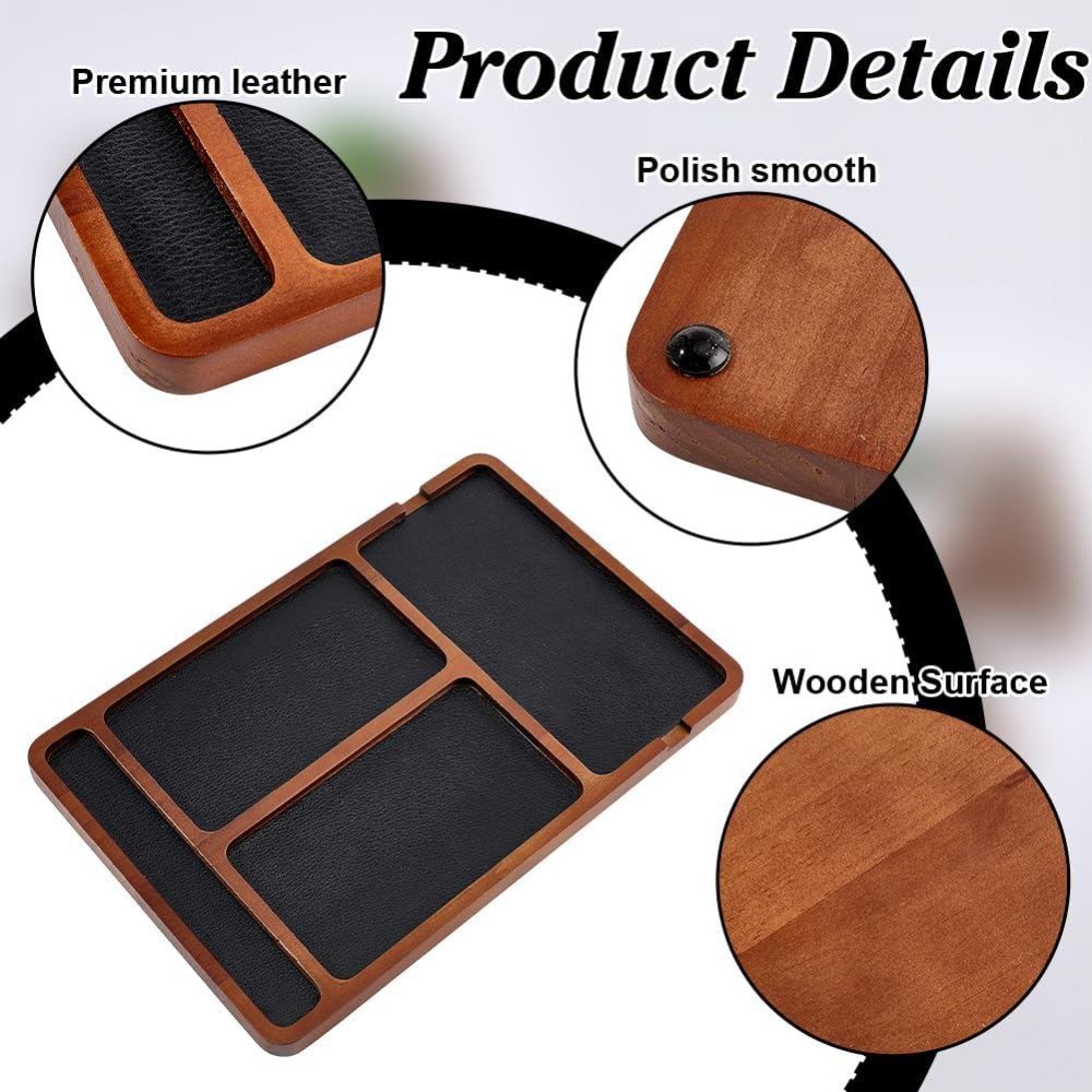 Wooden Valet Tray Nightstand O - Valet Tray Nightstand Organizer Leather ulasan dan harga