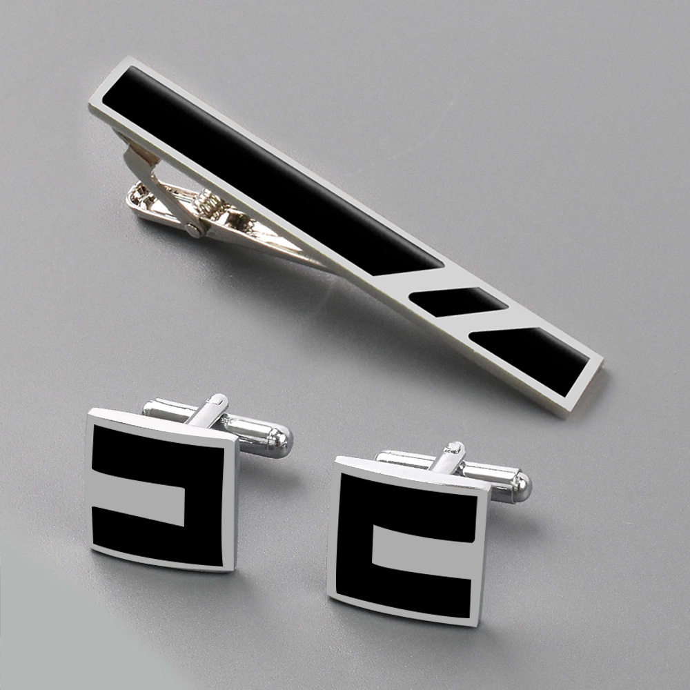 A Set New Copper Men's Busines - Tie Clip Bar Set Stainless Steel ulasan dan harga