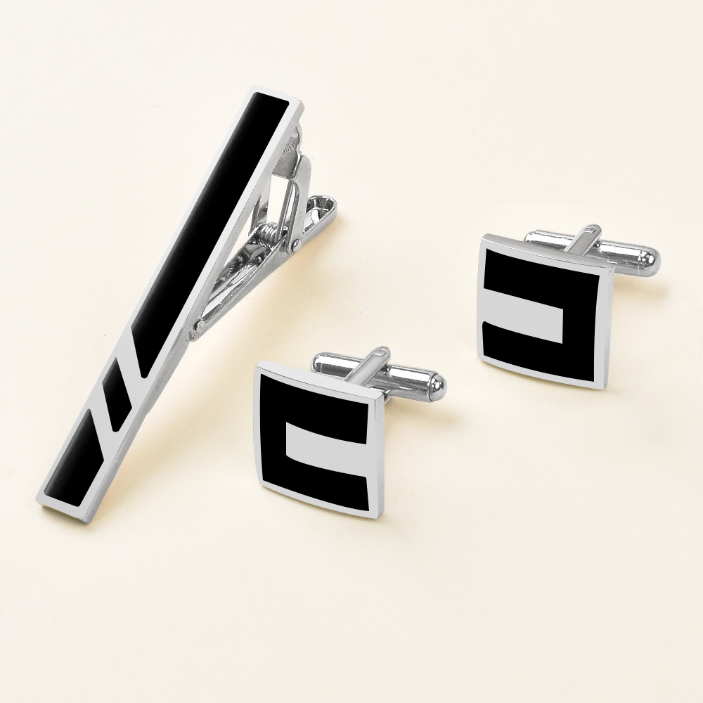 A Set New Copper Men's Busines - Tie Clip Bar Set Stainless Steel ulasan dan harga