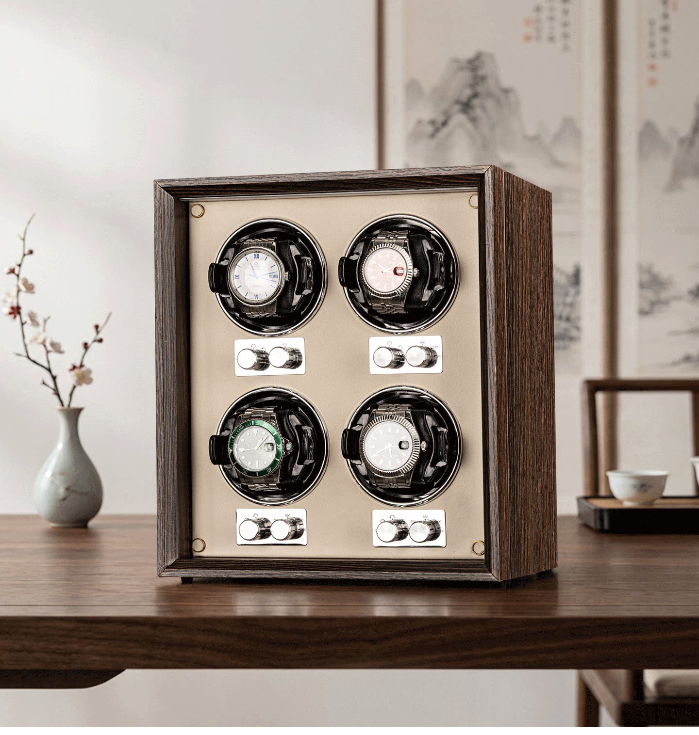 Virtorix 4 Slots Watch Winder  - Watch Winder 4 Watches Automatic Silent ulasan dan harga