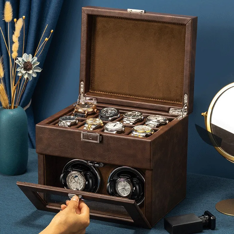 for New Watch Winder Box Mecha - Watch Display Storage Box Carbon Fiber ulasan dan harga