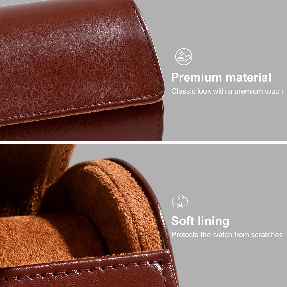 Luxury PU Leather Watch Case W - Watch Travel Roll Case 3 Slots Leather ulasan dan harga
