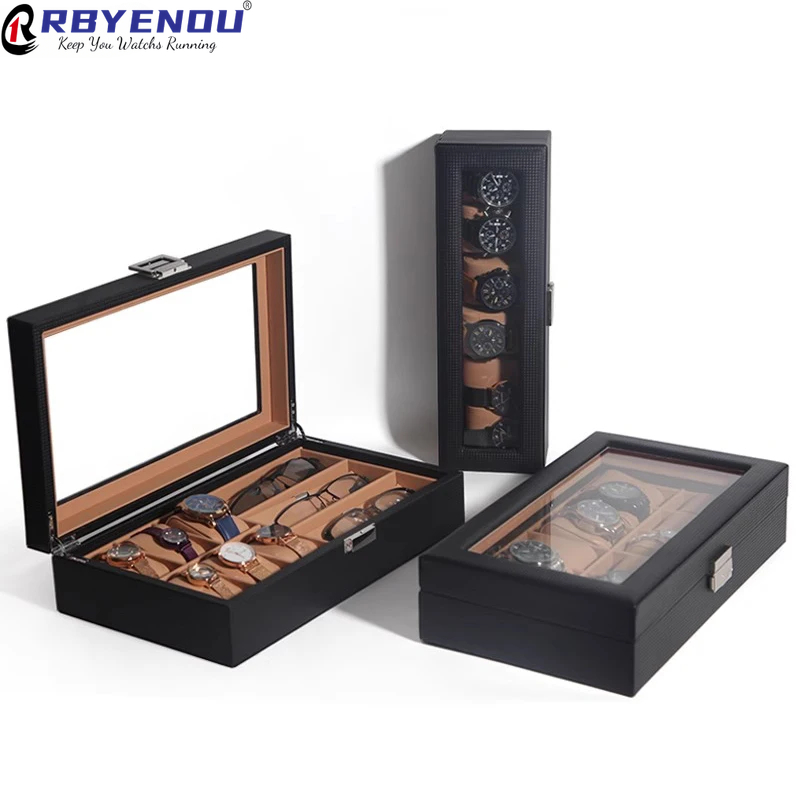OEM Watch Case Storage Watches - Watch Display Storage Box Carbon Fiber ulasan dan harga