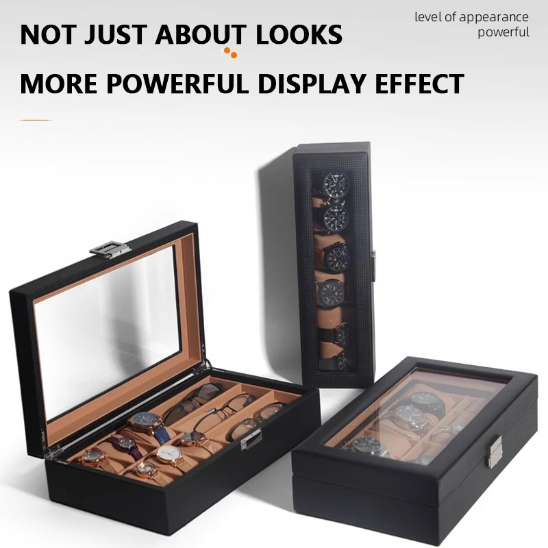 OEM Watch Case Storage Watches - Watch Display Storage Box Carbon Fiber ulasan dan harga