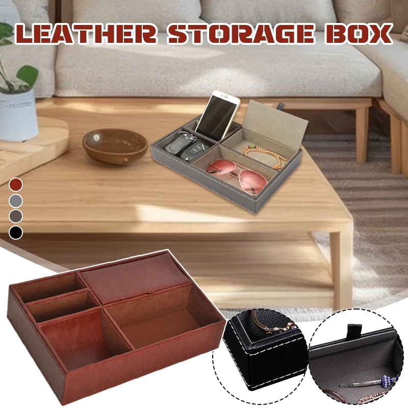 Men's Valet Tray Desktop PU Le - Valet Tray Nightstand Organizer Leather ulasan dan harga