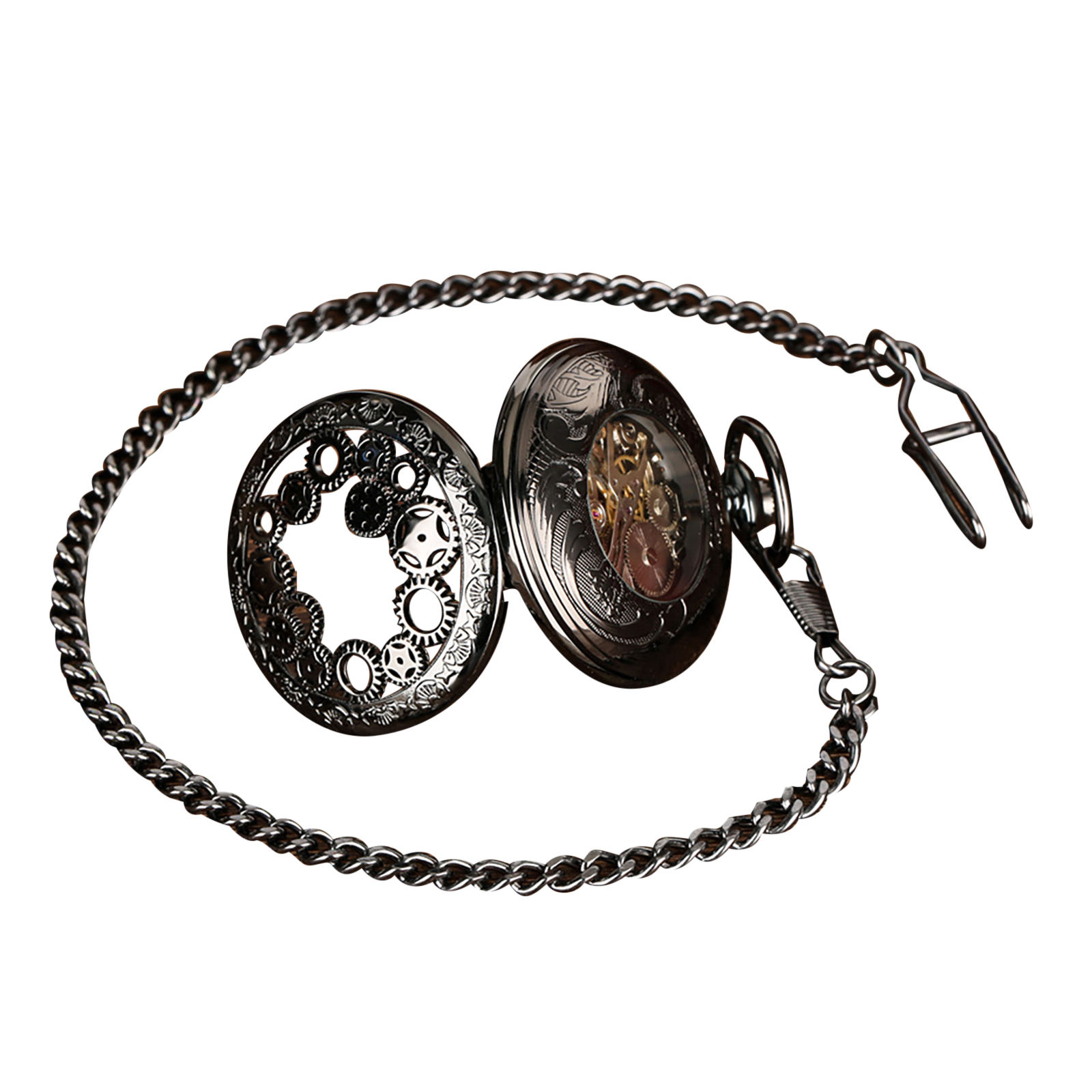 Vintage Hand-Wind Skeleton Poc - Pocket Watch Mechanical Skeleton Vintage ulasan dan harga